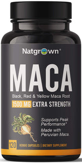 Front view of Natgrown 1500 mg Maca Root Capsules
